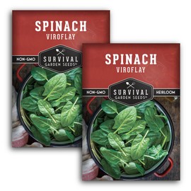 Viroflay Spinach Seeds for Planting – Giant Heirloom Variety with Tender Sweet 10" Leaves – Fast Growing Cold Tolerant Leafy Green – Survival Garden Seeds (2 Packs)