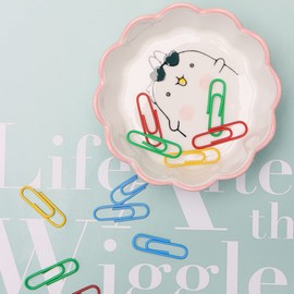 NatSumeBasics Ceramic Paper Clip Holder Cute PaperClip Dish Cup Holders Dispenser for Home Office Desk Organizer Accessories and Supplies (Rabbit)