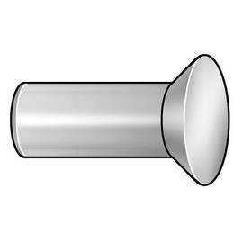 Rivet, Countersunk, 1/4 Dia, 1 L, PK65