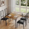Jojoka Dining Set Table with Upholstered Chairs for 4, Small