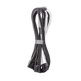CableMod RT-Series Pro ModMesh Sleeved 12V-2x6 12VHPWR 90° StealthSense PCIe Cable for ASUS/Seasonic/Phanteks - Variant A (Black + White, 16-pin to Triple 8-pin, 60cm)