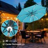 FLAME&SHADE 9 ft Patio Umbrella with Solar Lights, 40 LED