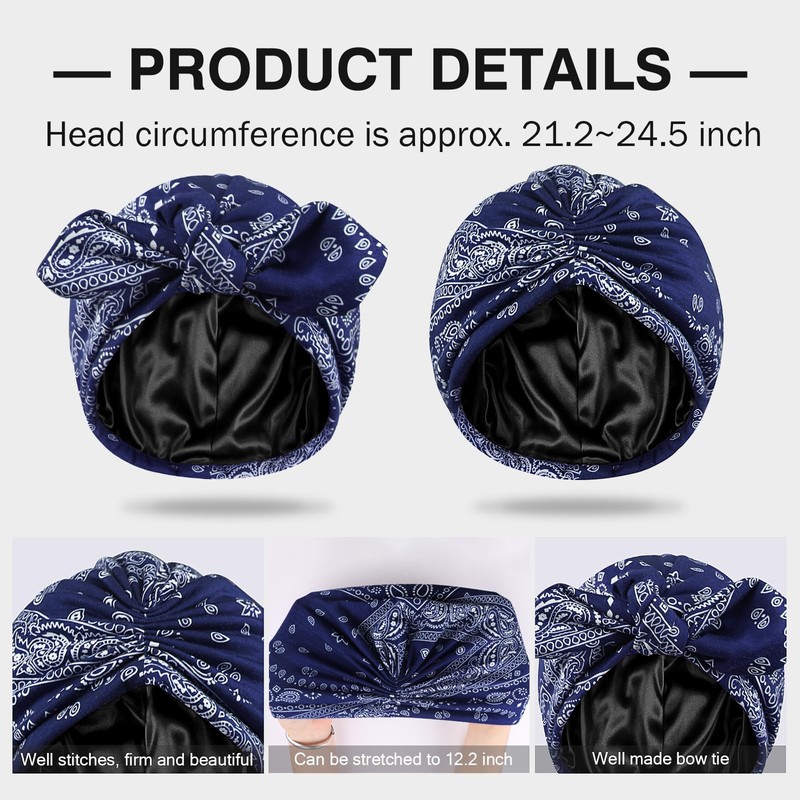 Ababalaya - Gorros con forro de satén para mujer, gorro