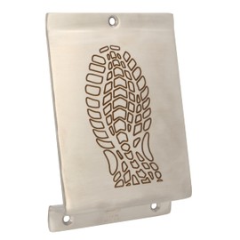 Amig - Foot Pedal Mod.1 to Push Open Heavy Doors | Stainless Steel Footprint Opener for Easy Hands-Free Opening | Ideal for Homes, Gates or Shops | 147 x 98 x 3mm | Silver