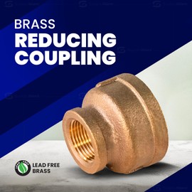 Supply Giant CSSD1001 1 x 1/2'' lead-free Reducing Coupling with Female National Pipe Taper Threaded Ends, Brass Construction, Higher Corrosion Resistance, Economical & Easy to Install, 20