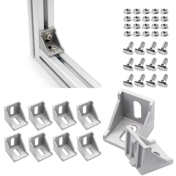 10 Stück Aluprofil Winkel 40x40mm, Aluprofil Befestigungsmaterial Winkel Befestigung Wandhalter