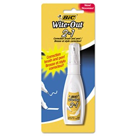 BIC WOPFP11 Wite-Out 2-in-1 Correction Fluid, 15 ml Bottle, White