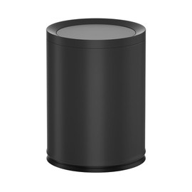 LEASYLIFE 12L/3GAL Matte Black Trash can Bathroom,Garbage can with Swing lid,Cute Trash can for Bathroom, Bedroom,Living Room,Office,Laundry,Hotel,Bank