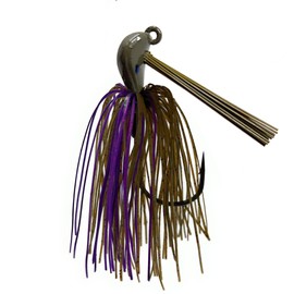 Reaction Tackle Tungsten Flipping Jig for Bass Fishing - 3/4 oz Green Pumpkin/Purple