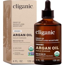 Cliganic Aceite de Argán Orgánico Ingrediente Único, Marruecos, 120 ml                                                                                