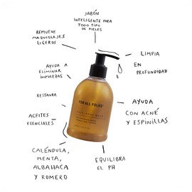 Jabón Líquido 100% natural para cara y cuerpo a base de Caléndula de For All Folks. (60 ML)