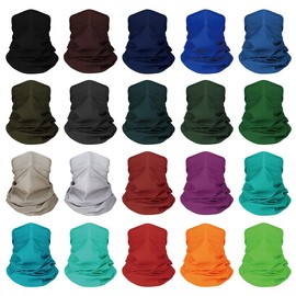 20 pcs Breathable Neck Gaiter Face Scarf Mask for Men Women Sun Protection Bandana Hiking, Cycling, Sports, Fishing (style A)