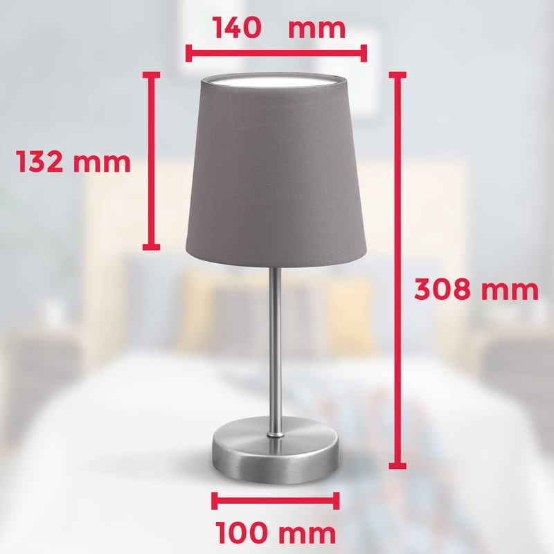 LED Table Lamp I Fabric Lamp Matte Nickel I E14