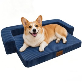 Persure 2-in-1 Dog Sofa Bed, Orthopedic Memory Foam for Medium Large Dog