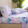 JSD Purple Hydrangea Floral Sheet Set Queen Size, 4 Piece
