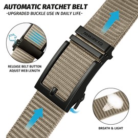 FAIRWIN Men's Adjustable EDC Canvas Work & Hiking Comfort Belt
