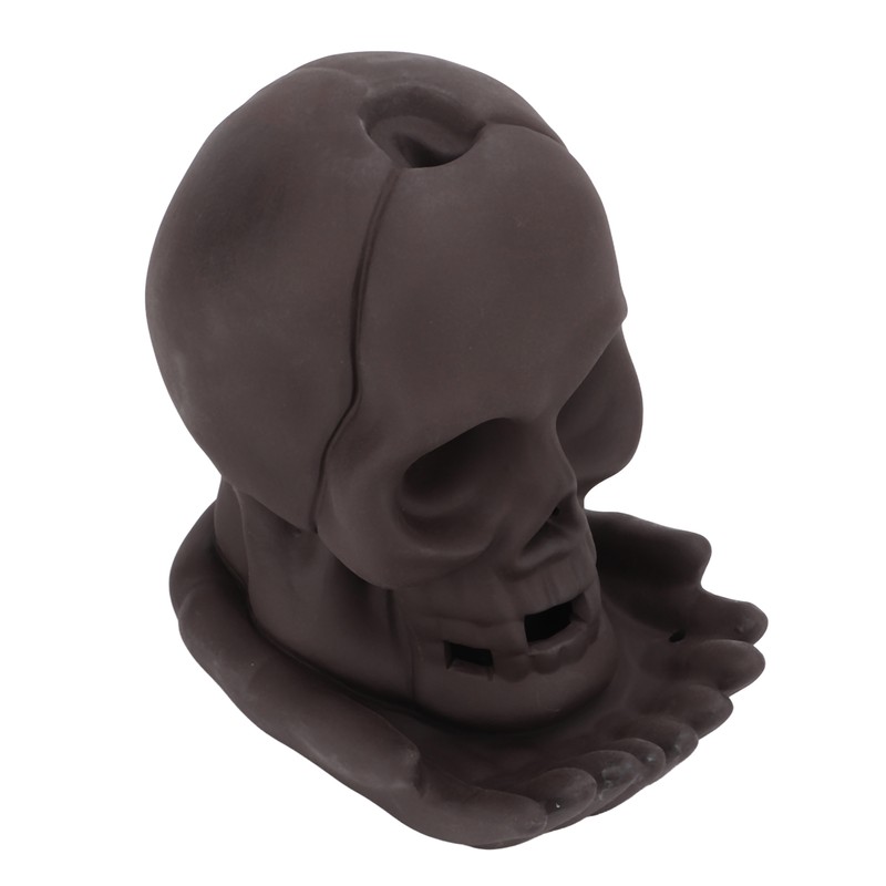 Backflow Incense Burner Purple Sands LED Light Skull Head Design