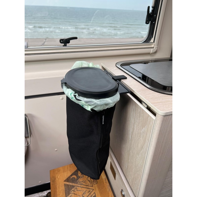 STYYL Flextrash Set 1 Black Bin with Table Clip, Wall