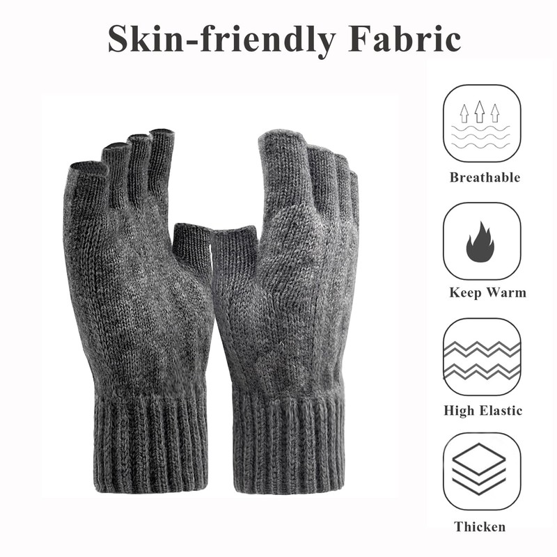 Beurlike Fingerless Gloves Half Finger Gloves for Men and Women