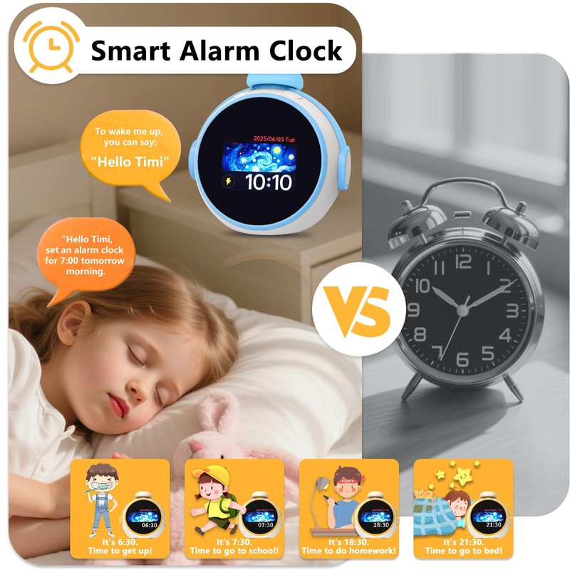Kids Alarm Clock, Sound Machine to Wake Alarm Clock for