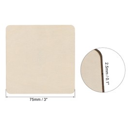 PATIKIL 3x3 Inch Unfinished Square Wood Slices, 50 Pack Blank Wooden Cutouts Board for DIY Art Crafts Painting Decor Coasters