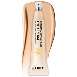 Mineral Sunscreen Eye Cream, Hydrating 3-in-1 Anti-Aging Eye Cream, SPF 35 & Helps Filter Blue Light, for Dark Circle and Puffines, 15ml(#02 Medium)