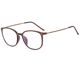 Suertree Distance Glasses TR90 Blue Light Filtering Myopia Glasses, Light Myopia Glasses for Men and Women, Brown 872.