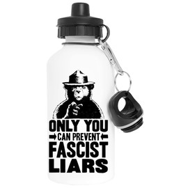 Only You Can Prevent Fascist Liars - Trump Aluminium White Water Bottle with Screw Cap
