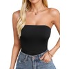 SOLY HUX Women's Solid Tube Crop Top Sleeveless Strapless Bandeau
