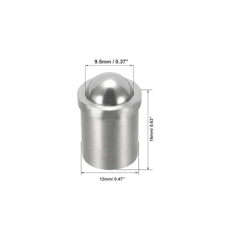 sourcing map Door Cabinet Closet Drawer 12mm Dia Stainless Steel