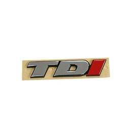 Volkswagen 7D0853675CEQW lettering TDI tailgate emblem logo, chrome/red
