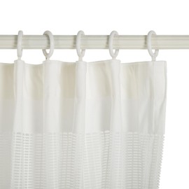 DotheDrape 8ft Wide x 8ft Tall Cubicle Curtain Room Divider Privacy Cubicle Curtain with Flexible Flat Hook (1 Panel, White)