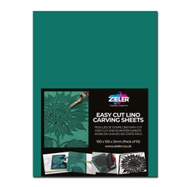 Lino Sheets - Lino Printing Block Sheets - by Zieler® - Double-Sided, Easy-Carve Soft Lino Block A6 (150x100x3mm) Sheets. Ideal for School or Home - (Pack of 10)