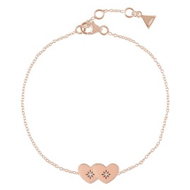 LAJOIA Women's Heart Bracelet 925 Sterling Silver Rose Gold-Plated Jewellery, Sterling Silver, Cubic Zirconia