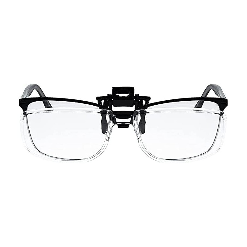 Clip-On Flip-Up Magnifying Reading Glasses, +4.5 Diopter, Small Frame, Rectangular,