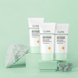 [Kim Jeong Moon Aloe] Cure Mild Green Sun Cream (Physical Sunscreen) 40ml (Set of 3)