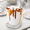 HAOCOO Coasters Stylish Ceramic Marble Pattern Cork Back Round Set