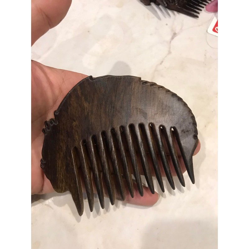 Handicraftviet Hand-Carved Wooden Hair Comb, Wooden Viking Comb for Men's