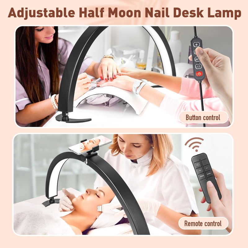 HITTI 29in Large Half Moon Light for Nail Desk with
