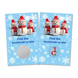Christmas Party Game Scratch Off, Snowflakes, Find The Snowman Easy to Play Silly Games, Fun Idea, Ice Breaker Christmas Activity. Raffle Cards, Set of 40 Cards Made in USA