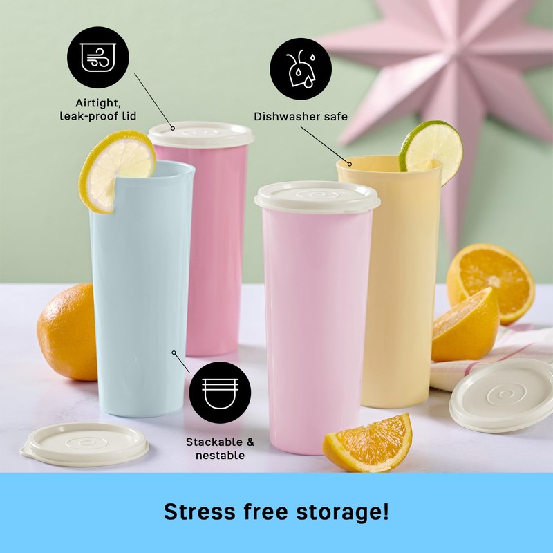 Tupperware Tumbler Set, 12 Count, Dishwasher Safe and BPA Free