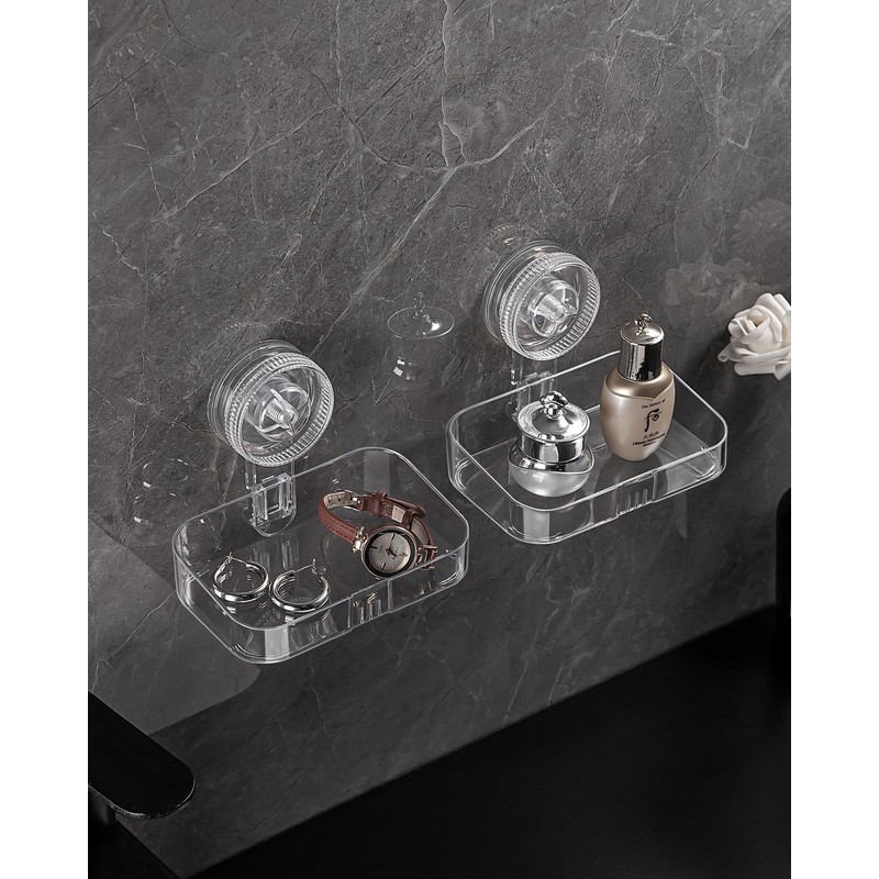 NEELEEN Soap Dish - Clear Suction Cup Soap Dish for