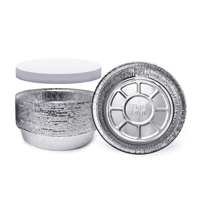 (60 Pack) Premium 7-Inch Round Foil Pans with Board Lids