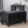 Joveco Storage Ottoman Bench Faux-Leather Rectangular Tufted Ottomans (Rectangular Black)