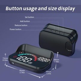 Liiiyuan M22 HUD Display with Windshield Projection, Real-Time Speed Display, GPS Speedometer, Colorful Gradient Ambient Lights, Compatible with All Cars, Direction, Multi-Function Display