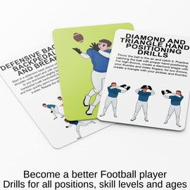 Puredrop American Football Training Equipment Aid Coach Cards Great Training Drills for Practice Exercises and Workouts at Home Activity Toys for Beginners Kids Adults and Youth Players Toss Throwing