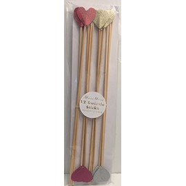Glitter Heart Swizzle Sticks