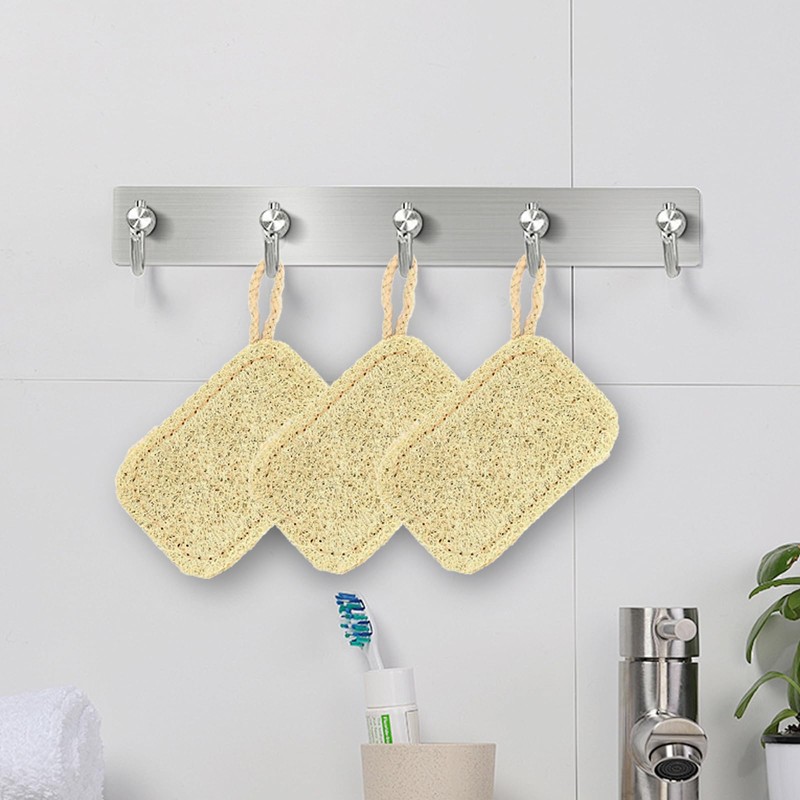 Suytvenxau 2 PCS Loofah Natural Shower Sponges, Eco-Friendly Exfoliating Body