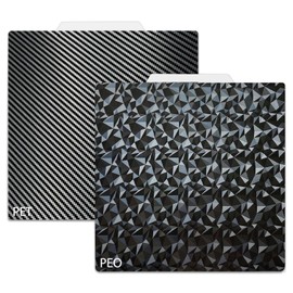 PAASTAI Double Sided 3D Printer Build Plate for Creality K1/K1C, Ender-3 S1/S1 Pro/V3 KE, Ender-5 S1,Smooth PEO+Carbon Fiber Texture PET Spring Steel Sheet Plate,Durable and Easy Release(235 * 235mm)