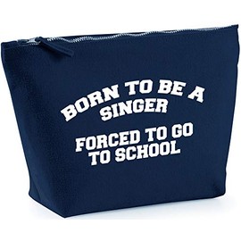 Hippowarehouse Born to be a singer forced to go to school printed make up cosmetic wash bag 18x19x9cm